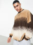 ASOS DESIGN super oversized sweatshirt in brushed brown ombre