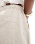 ASOS DESIGN premium cargo trouser with linen in natural