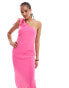 Mango tie shoulder maxi dress in pink