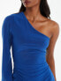 Women's Royal Blue One Shoulder Ruched Dress