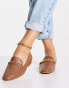 ASOS DESIGN Wide Fit Mingle chain loafers in tan