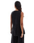 ASOS DESIGN longline waistcoat co-ord in washed black