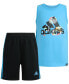 Little & Toddler Boys Sleeveless Logo Tank & Elastic-Waistband 3-Stripe Shorts, 2 Piece Set