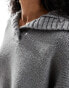 ASOS DESIGN jumper with button neck in grey