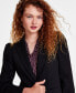 Women's Puff-Shoulder Open Front Long Sleeve Blazer