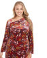 Plus Size Velvet Floral Fit & Flare Dress