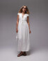 Topshop tie front tiered midi dress in ivory