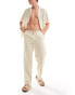 Selected Homme linen mix loose fit trouser in beige