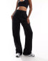 Kaiia drawstring wide leg joggers in black