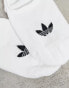 adidas Originals adicolor Trefoil 3 pack no show socks in white