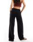 Weekday Emmie low waisted linen mix trousers in black