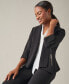 Women's Stretch Crepe Open-Front Long Sleeve Blazer