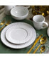 Cara 16 Piece Round Porcelain Dinnerware Set in White