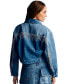 Women's Denim Jacket with Stone Embroidery