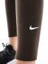 Nike Training One Dri-Fit high rise 7/8th leggings in baroque brown