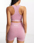 Urban Threads seamless racer back sports crop top in pink