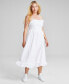 Women's Cotton Corset Ruffled Sleeveless Midi Dress, Created for Macy's