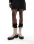 New Look ribbed leg warmers in black