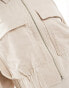 Hollister linen blend bomber jacket in beige