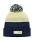 Men's Navy and Gold Georgia Tech Yellow Jackets Colorblock Cuffed Knit Hat with Pom