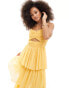 Anaya tiered maxi dress with cut out in marigold