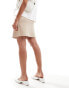 Object tailored mini skirt with notch front in beige