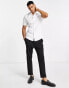 ASOS DESIGN Premium slim sateen shirt with mandarin collar in white