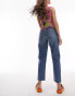 Topshop Maternity overbump straight jeans in mid blue