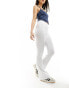 Bershka high waisted flared trousers in white