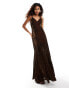 Amy Lynn maxi dress with open back in tiger velvet burnout