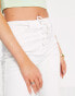 Stradivarius lace up flare jean in white