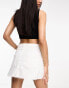 Miss Selfridge denim micro mini skirt in white