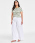 Women's Linen-Blend High-Rise Wide-Leg Pants, Created for Macy's