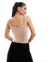 Aria Cove mesh boned corset top in mocha