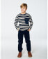 Toddler Boys Striped Rib T-Shirt Navy