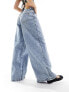 Noisy May wide leg jeans in light wash denim