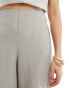 & Other Stories linen blend fluid wide leg trousers in grey