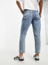 ASOS DESIGN Petite slim mom jeans in mid blue