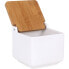 LA MEDITERRANEA Ceramic Salt Shaker With Bamboo Lid 13x13x12.5 cm