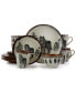 Majestic Wolf 16 Piece Luxurious Stoneware Dinnerware Set