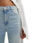 Mango relaxed slim washed front jeans in light blue