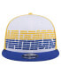 Men's White/Royal Golden State Warriors Throwback Gradient Tech Font 9FIFTY Snapback Hat