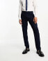 ASOS DESIGN slim suit trousers in crosshatch in navy