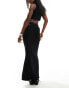 Miss Selfridge low rise maxi skirt in black