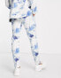 ASOS DESIGN skinny suit trousers in white and blue print