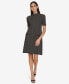 Women's Mock-Neck Jacquard Sheath Dress