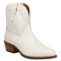 Dingo Saguaro Snip Toe Pull On Cowboy Booties Womens White Casual Boots DI825-WH