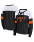 Women's Black, White San Francisco Giants Even Match Lace-Up Long Sleeve V-Neck T-shirt