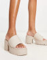 Public Desire Wide Fit Sabeena chunky heeled mules in off white