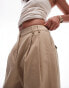 Topshop turn up detail hem trouser in sand